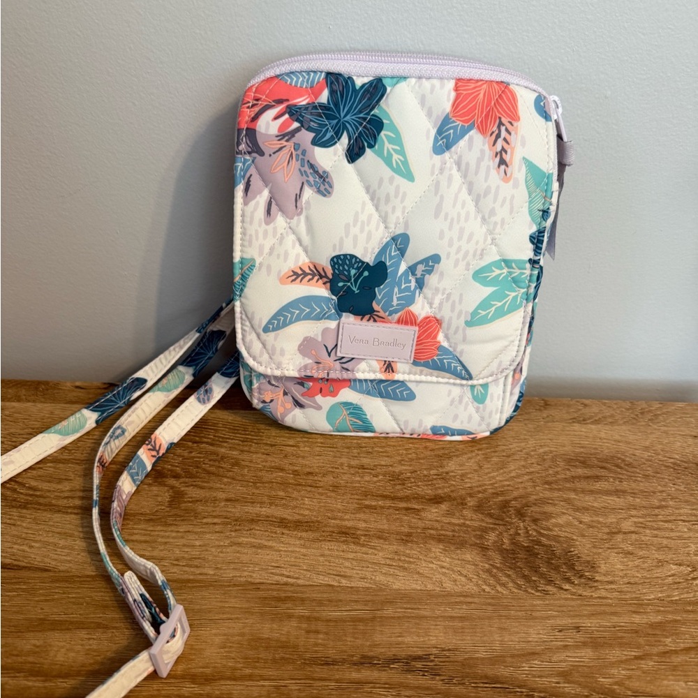 Vera Bradley Tropical Floral Crossbody Bag - White and Blue